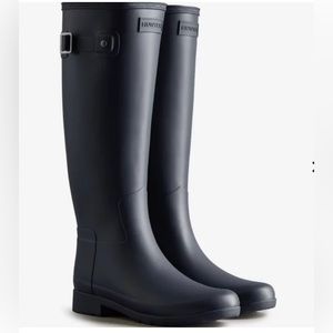 Hunter Original Tall Refined Matte Black Rain Boot SZ: 11 / 43-EUC